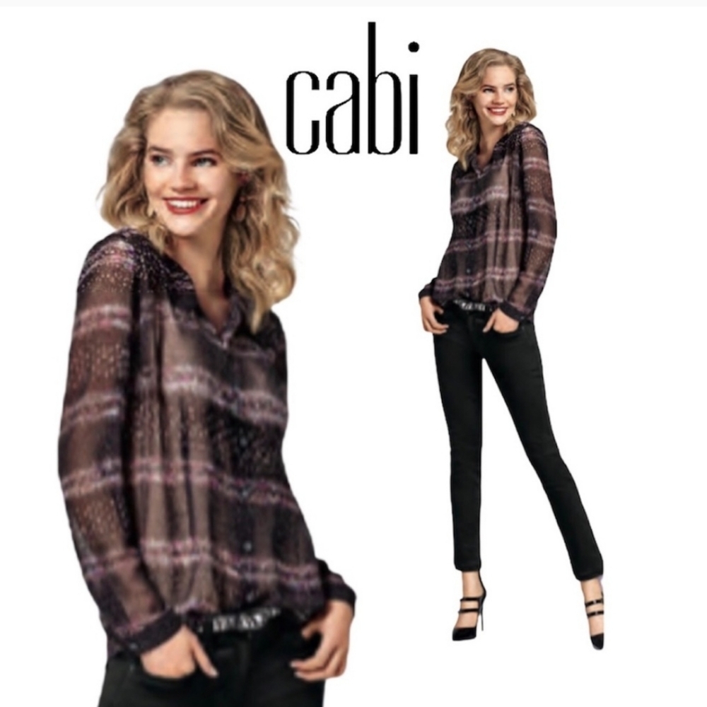 Cabi Snakeskin #3249 Button Down Polyester - image 2